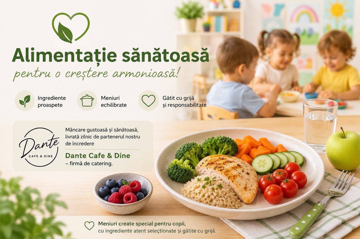 Alimentație sănătoasă — meniuri echilibrate pentru copii